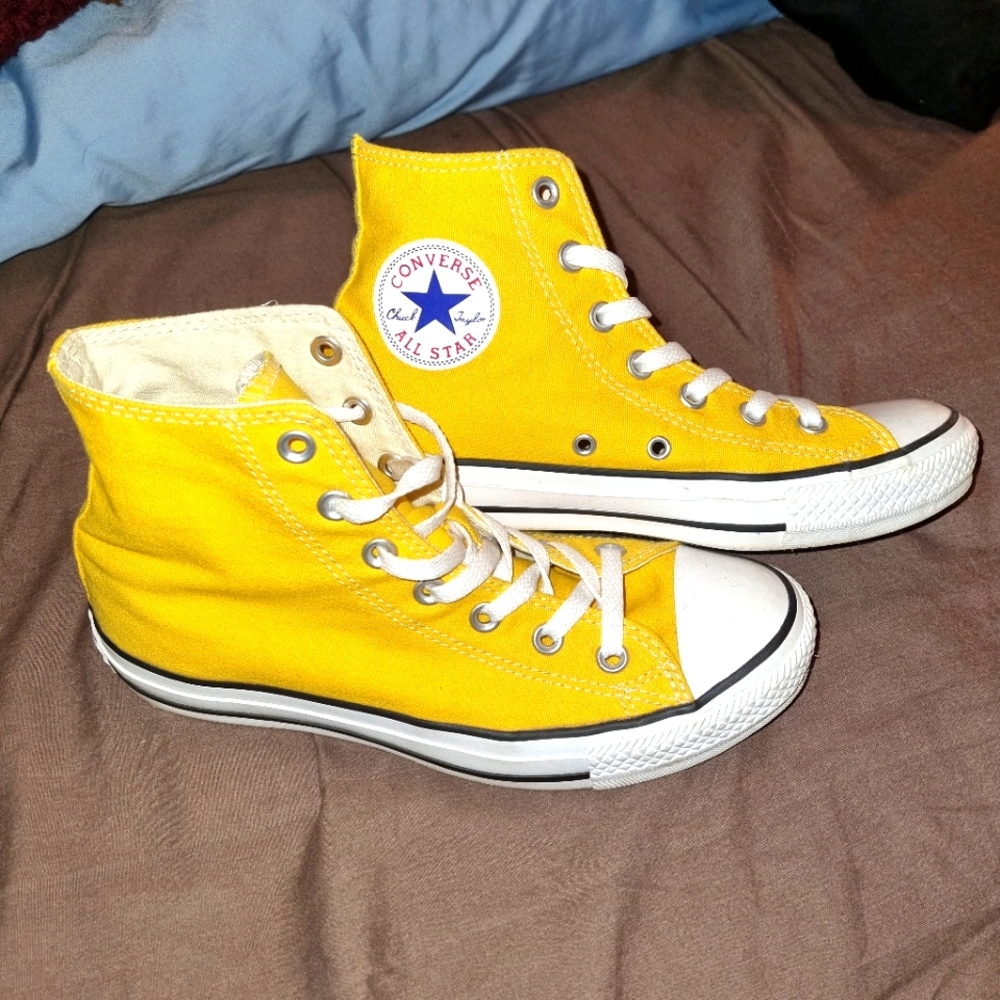 Yellow High Top Chuck Taylor All Star Classic Converse